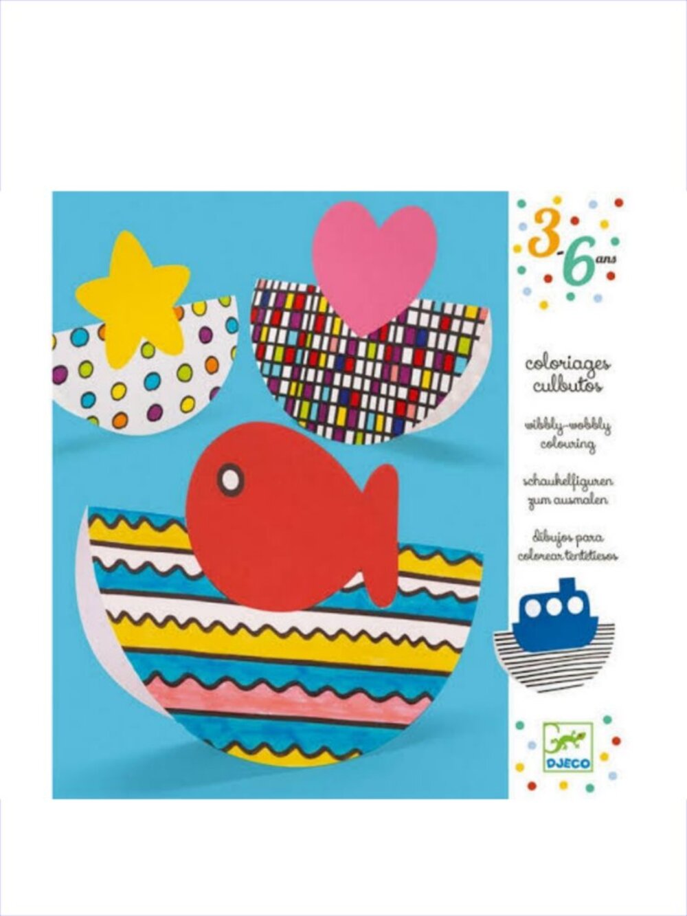 Djeco Wibbly-wobbly Coloring Paper Craft (MULTILINGUAL) New Sealed Add-on Item